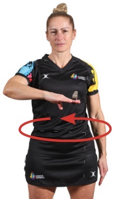 Hand signal 9: Hand traces horizontal circle