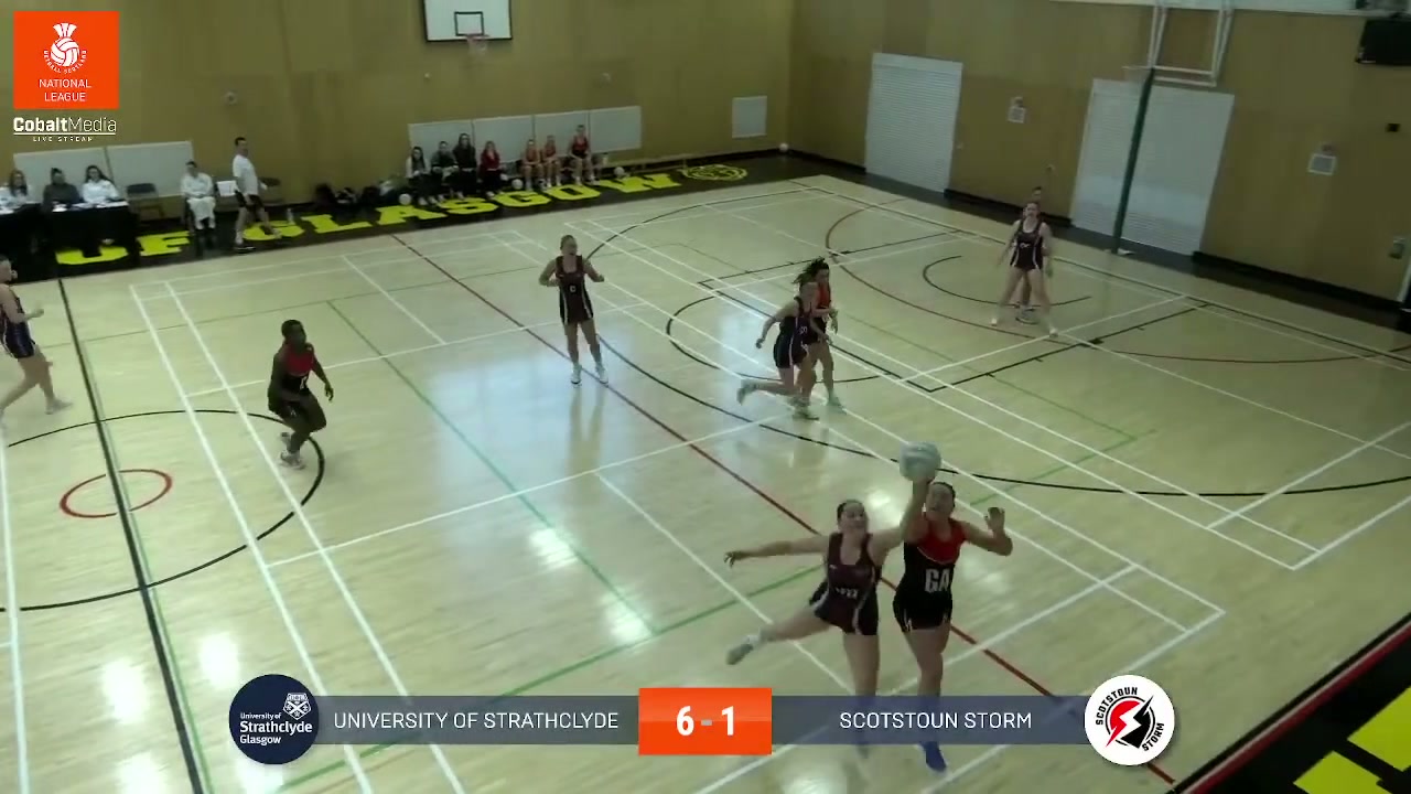 Full frame as the WD and GA both reach for the ball near the sideline